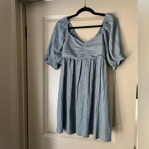 Blue Ruched Dress